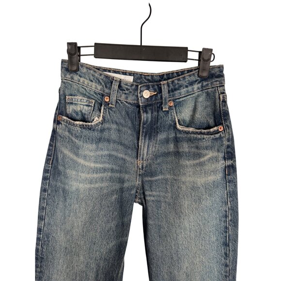 2/$30 Zara Women's Size 0 Blue Denim Flare Leg Jeans - Picture 4 of 12